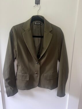 New York & Company Olive Green Women's Tailored Blazer Jacket
